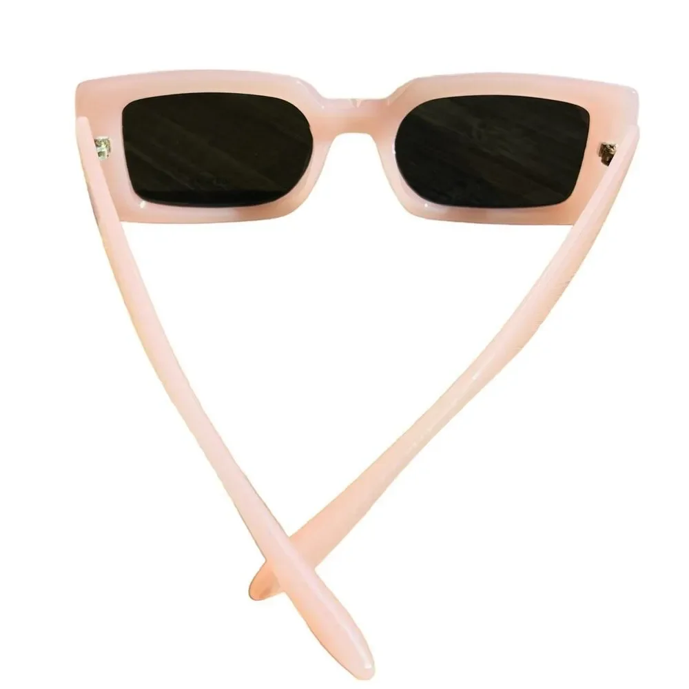Sunglasses  Pink color smooth plain square light tint edc baddie  cottagecore